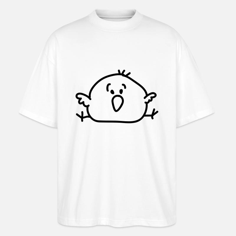 dickes Vögelchen - line - Stanley/Stella Oversized Unisex Bio T-Shirt Blaster 2.0 - Weiß