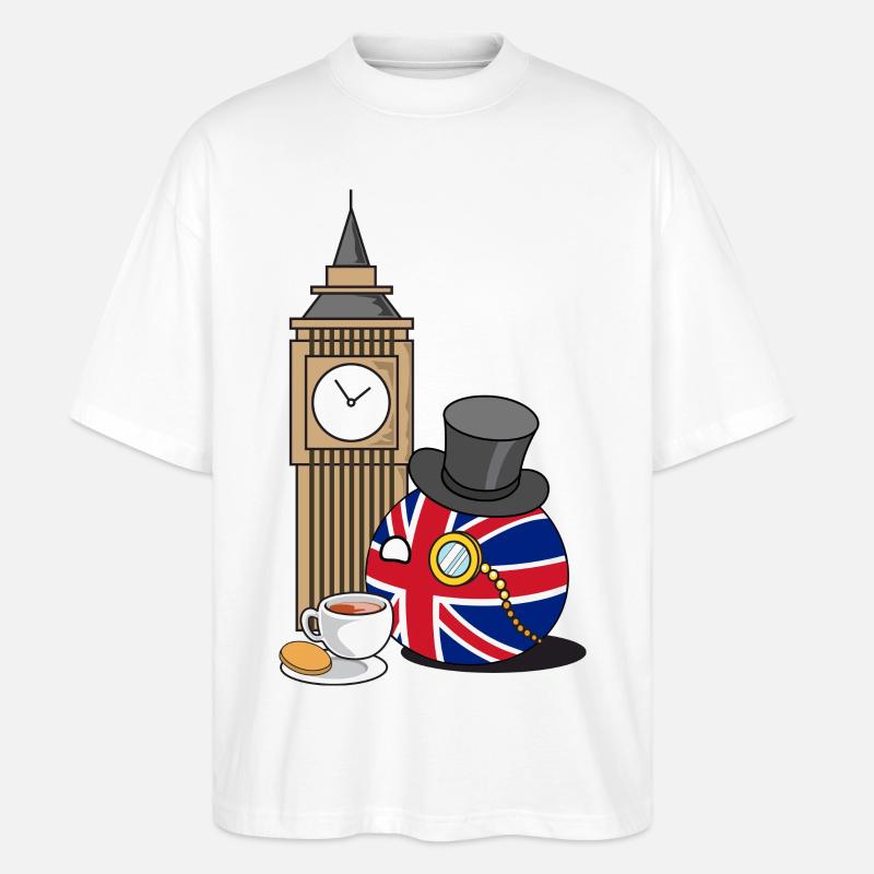 GreatBritainBall - Stanley/Stella Oversized Unisex Bio T-Shirt Blaster 2.0 - Weiß