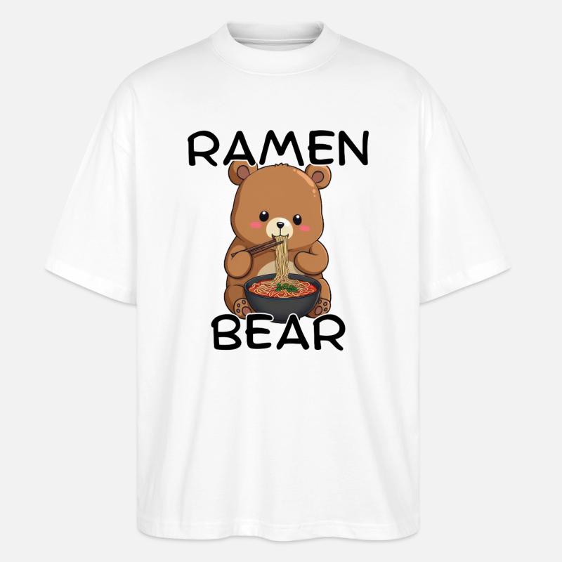 Ramen Bear - Stanley/Stella Oversized Unisex Bio T-Shirt Blaster 2.0 - Weiß
