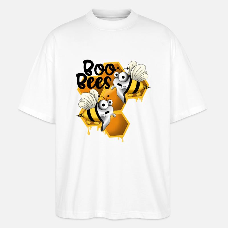 Boo bees mit Wabe - Stanley/Stella Oversized Unisex Bio T-Shirt Blaster 2.0 - Weiß