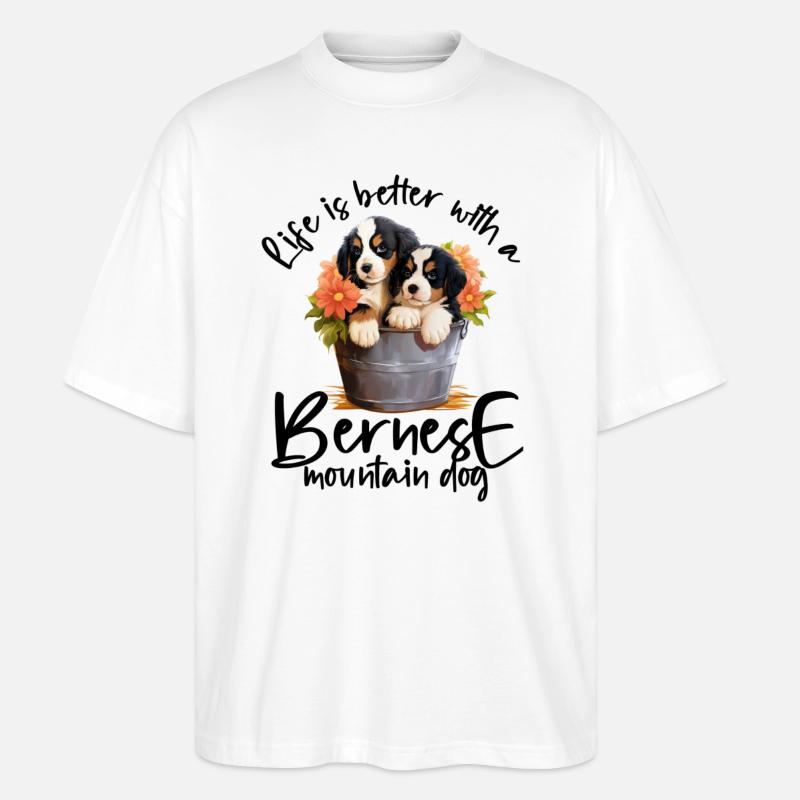Bouvier bernois - T-shirt bio Blaster 2.0 coupe oversize Stanley/Stella Unisexe - blanc