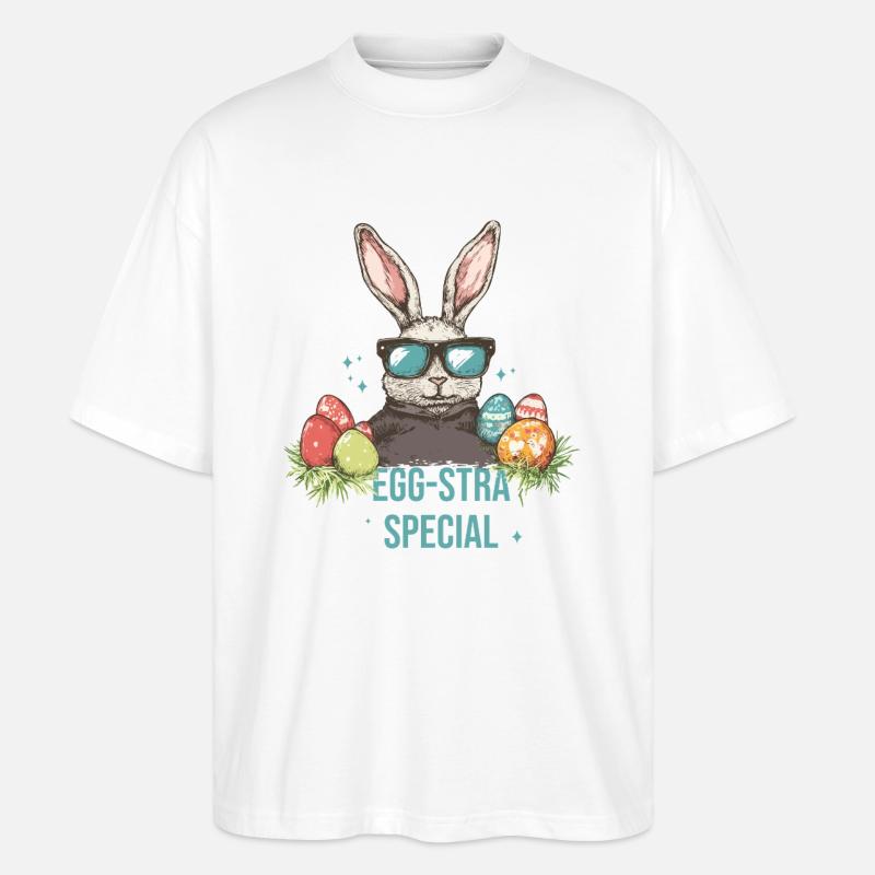 Egg-stra Special Easter Eggs - Stanley/Stella Oversized Unisex Organic T-shirt Blaster 2.0 - white