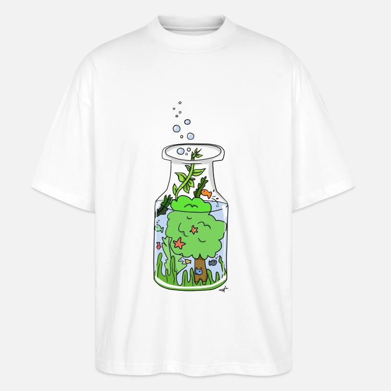 Natur Flasche - Stanley/Stella Oversized Unisex Bio T-Shirt Blaster 2.0 - Weiß