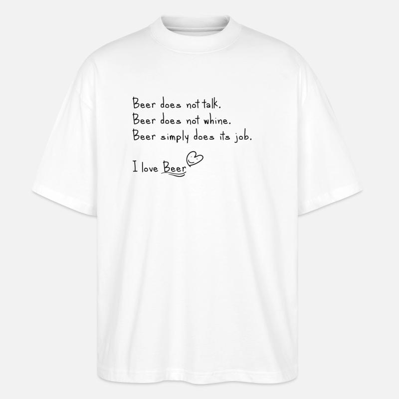Ich liebe Bier - Stanley/Stella Oversized Unisex Bio T-Shirt Blaster 2.0 - Weiß