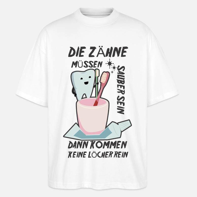 Kinderzahnarzt Spruch - Stanley/Stella Oversized Unisex Bio T-Shirt Blaster 2.0 - Weiß