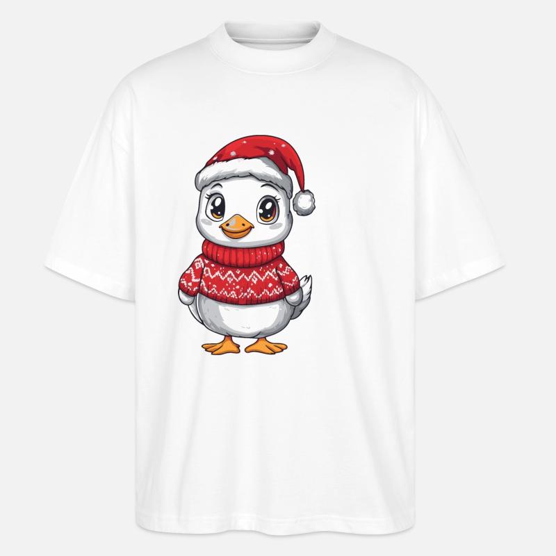 Gans Weihnachten Comic - Stanley/Stella Oversized Unisex Bio T-Shirt Blaster 2.0 - Weiß