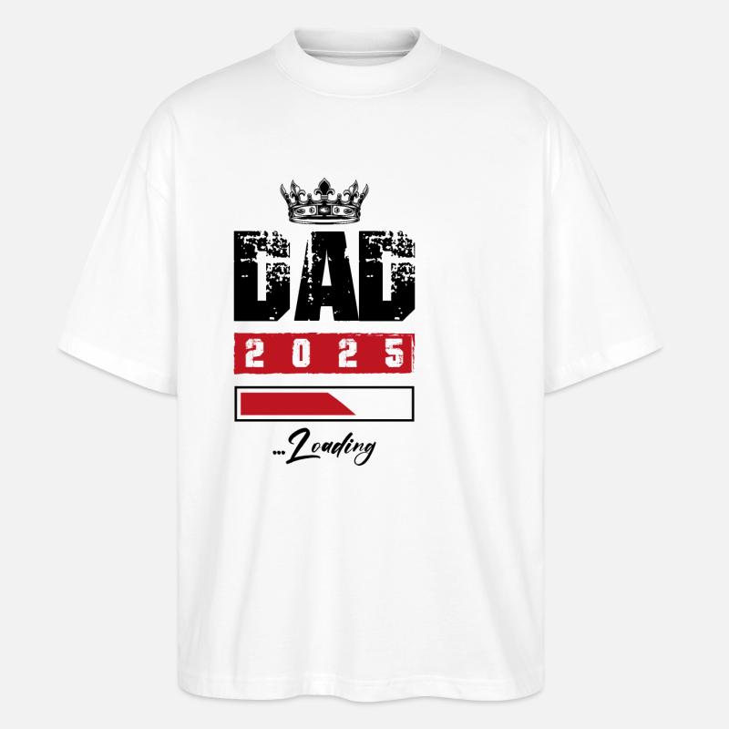 Dad 2025 Loading Papa - Stanley/Stella Oversized Unisex Bio T-Shirt Blaster 2.0 - Weiß