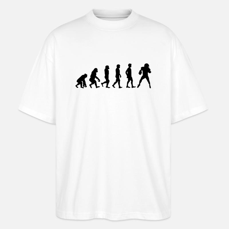 Evolution des Rugbyspielers - Stanley/Stella Oversized Unisex Bio T-Shirt Blaster 2.0 - Weiß