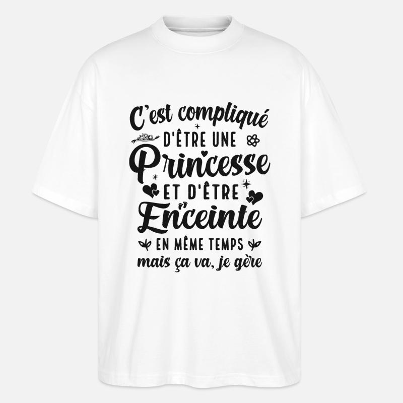Cadeau Princesse Et Enceinte En Même Temps - T-shirt bio Blaster 2.0 coupe oversize Stanley/Stella Unisexe - blanc