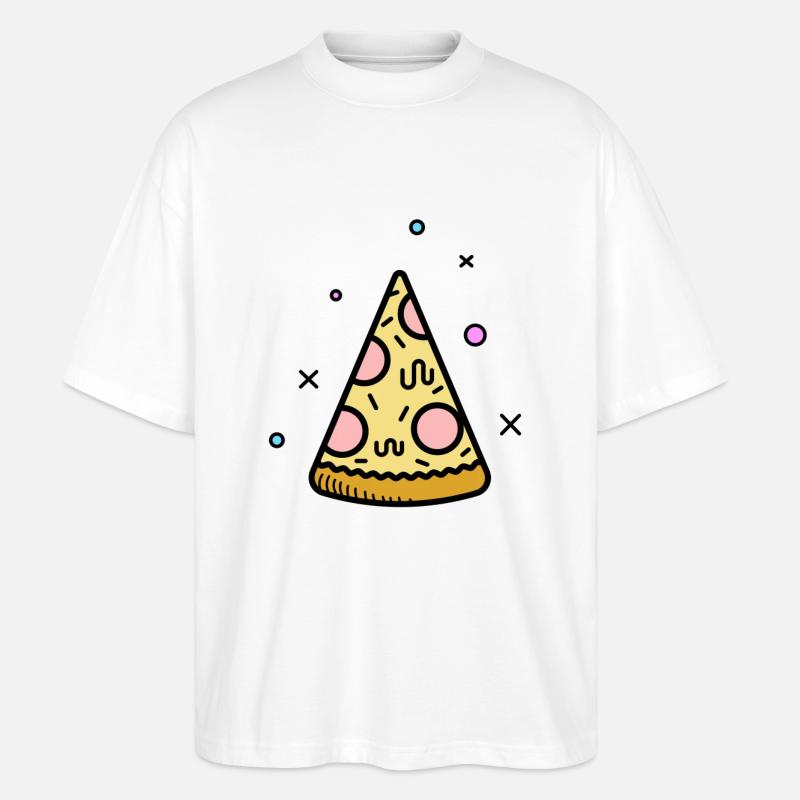 Une tranche de pizza t-shirt - T-shirt bio Blaster 2.0 coupe oversize Stanley/Stella Unisexe - blanc
