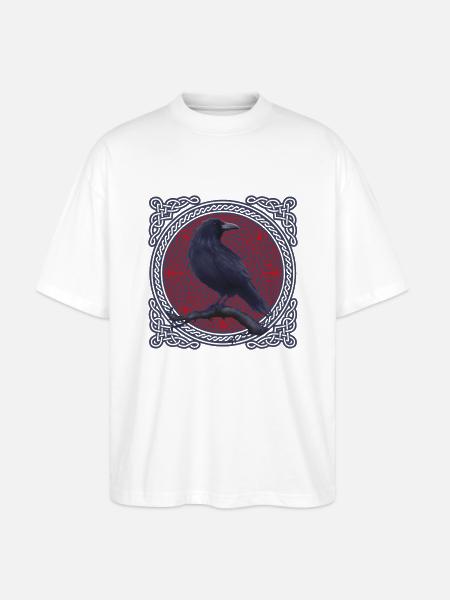 Raven Crow Celtic - Stanley/Stella Oversized Unisex Organic T-shirt Blaster 2.0 - white