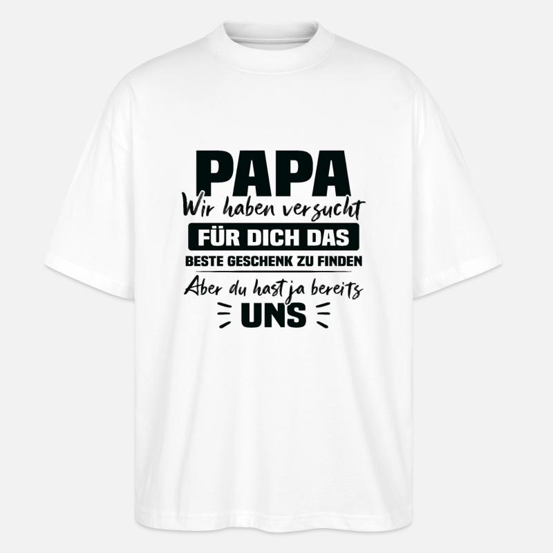 Papa bestes Geschenk - Stanley/Stella Oversized Unisex Bio T-Shirt Blaster 2.0 - Weiß
