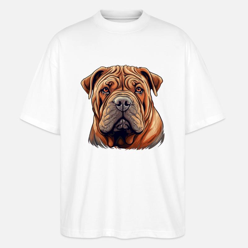 Shar Pei - Stanley/Stella Oversized Unisex Bio T-Shirt Blaster 2.0 - Weiß
