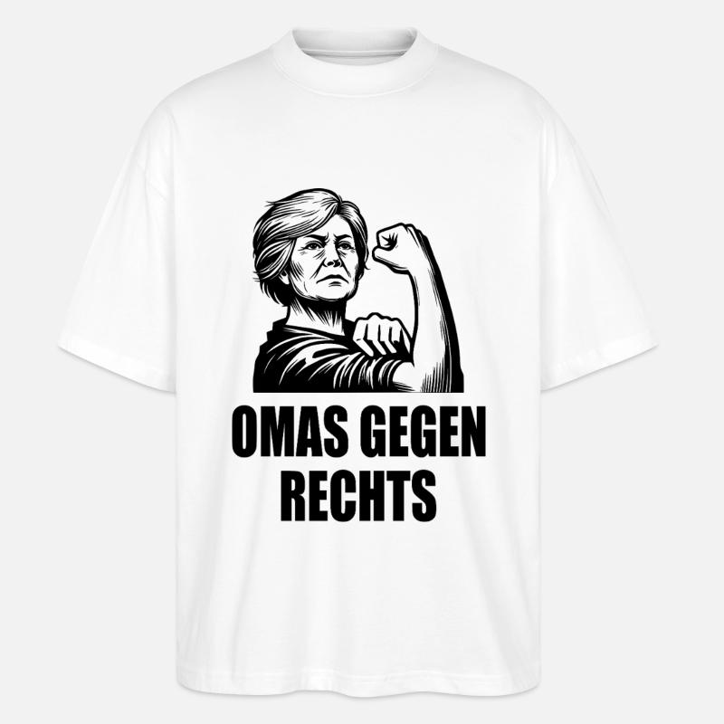 Omas gegen rechts - Stanley/Stella Oversized Unisex Bio T-Shirt Blaster 2.0 - Weiß