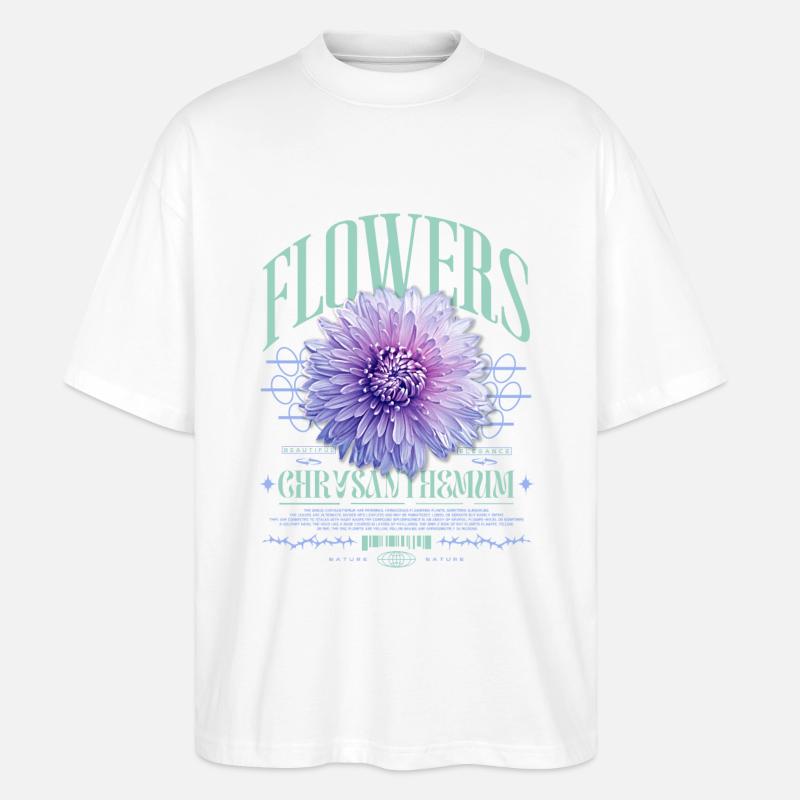 Chrysantheme Chrysanthemen - Stanley/Stella Oversized Unisex Bio T-Shirt Blaster 2.0 - Weiß