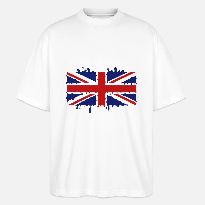 Dripping Union Jack - Stanley/Stella Oversized Unisex Organic T-shirt Blaster 2.0 - white