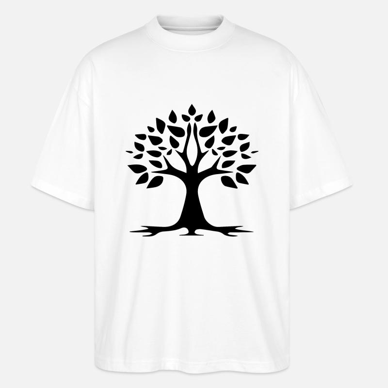 Stylized Tree Simple Tattoo Logo - T-shirt bio Blaster 2.0 coupe oversize Stanley/Stella Unisexe - blanc