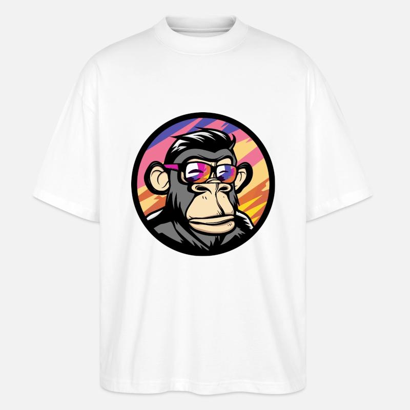 Affe Comic Cool Sommer - Stanley/Stella Oversized Unisex Bio T-Shirt Blaster 2.0 - Weiß
