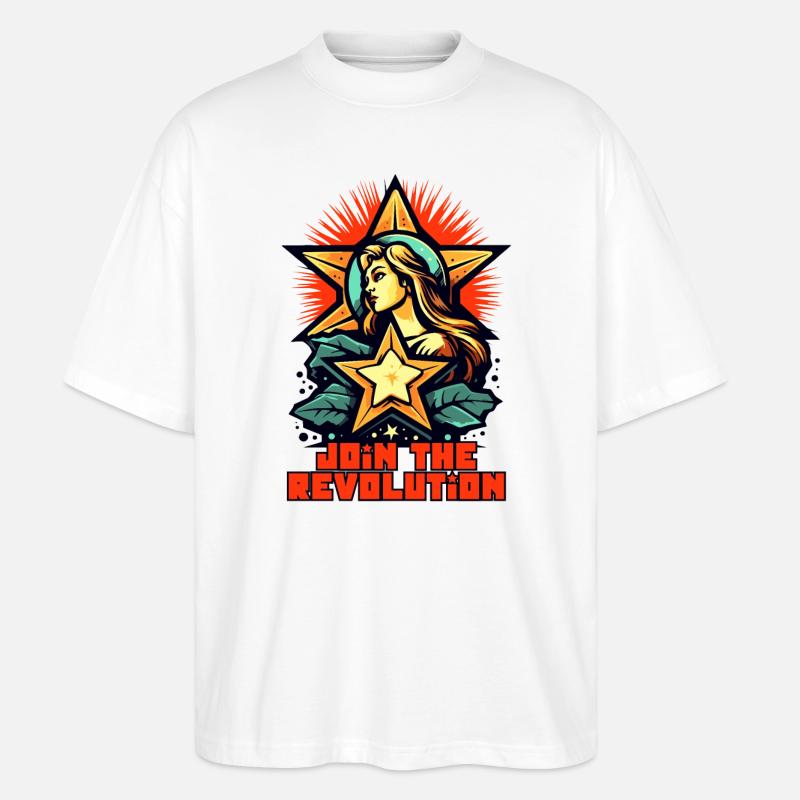 Werde Teil der Revolution - Stanley/Stella Oversized Unisex Bio T-Shirt Blaster 2.0 - Weiß
