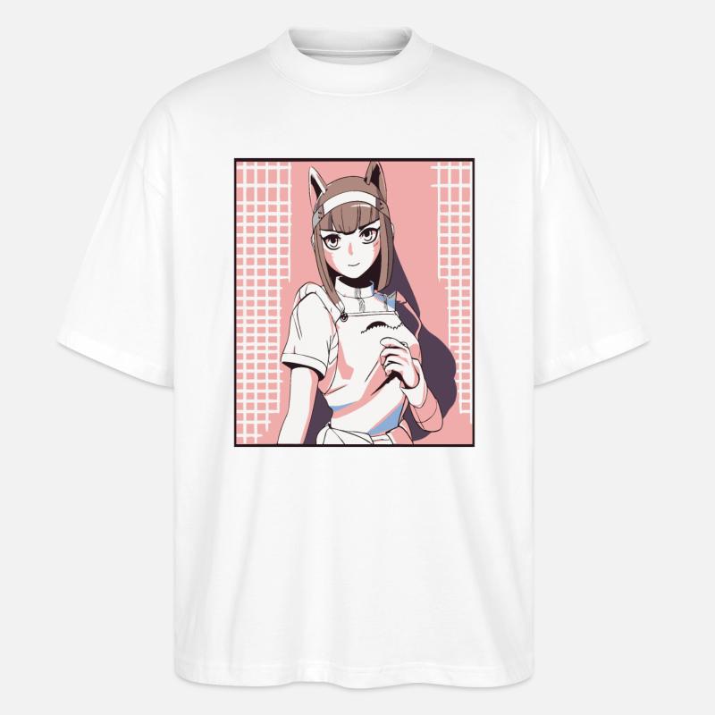 Weebs lieben Anime Mädchen - Stanley/Stella Oversized Unisex Bio T-Shirt Blaster 2.0 - Weiß
