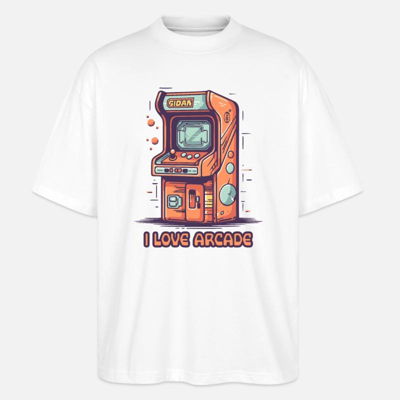 Ich liebe Arcade Gaming - Stanley/Stella Oversized Unisex Bio T-Shirt Blaster 2.0 - Weiß