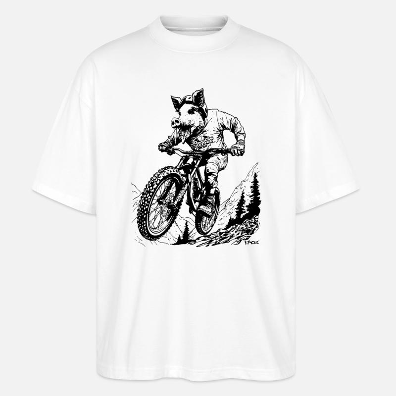 VTT comme un cochon - T-shirt bio Blaster 2.0 coupe oversize Stanley/Stella Unisexe - blanc