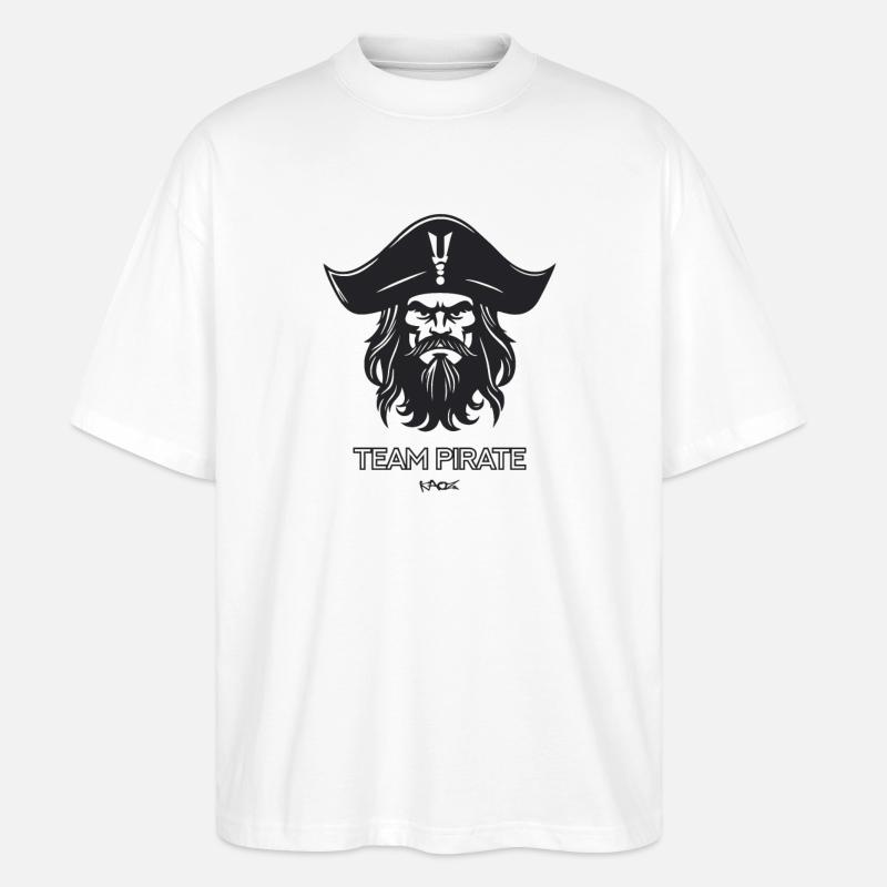 Team Pirat - Stanley/Stella Oversized Unisex Bio T-Shirt Blaster 2.0 - Weiß