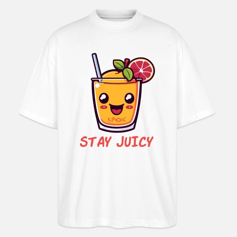 Fruchtiger Saft: bleib saftig - Stanley/Stella Oversized Unisex Bio T-Shirt Blaster 2.0 - Weiß