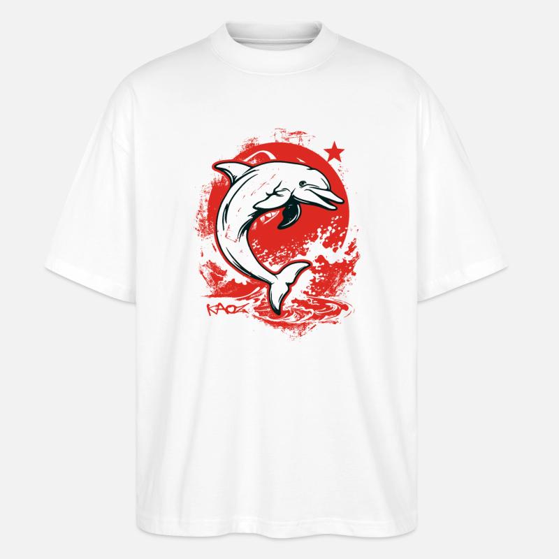 Parodie avec Star Dolphin Buddy - T-shirt bio Blaster 2.0 coupe oversize Stanley/Stella Unisexe - blanc