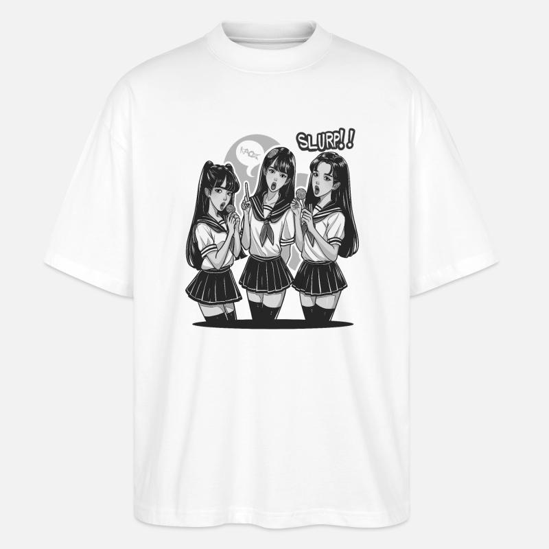 Anime Mädchen Design - Stanley/Stella Oversized Unisex Bio T-Shirt Blaster 2.0 - Weiß