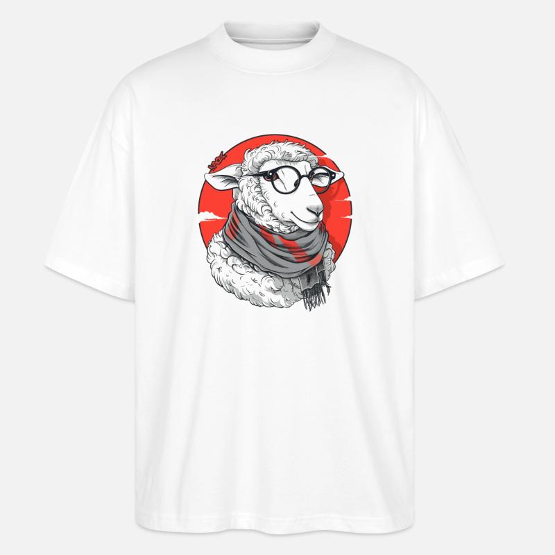 Das schlaue Schaf - Stanley/Stella Oversized Unisex Bio T-Shirt Blaster 2.0 - Weiß