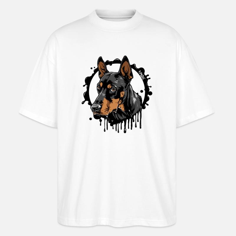 Doberman Dog : Propriétaire de chien - T-shirt bio Blaster 2.0 coupe oversize Stanley/Stella Unisexe - blanc