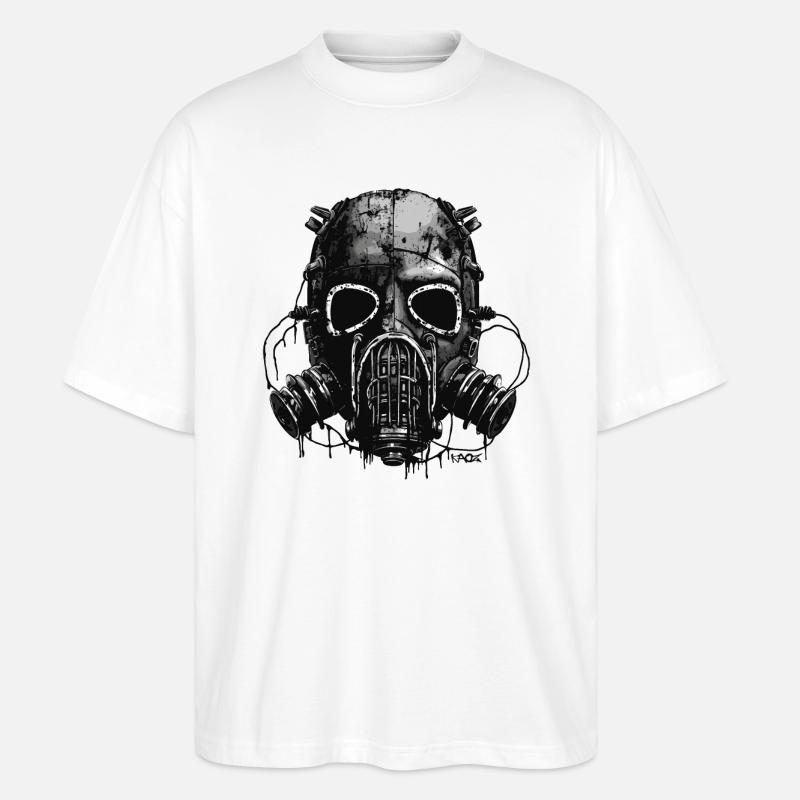 Eine der coolsten Gasmasken - Stanley/Stella Oversized Unisex Bio T-Shirt Blaster 2.0 - Weiß