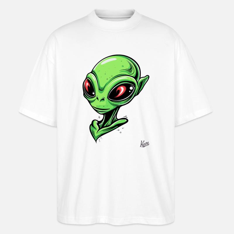 Super-Schicker Alien - Stanley/Stella Oversized Unisex Bio T-Shirt Blaster 2.0 - Weiß