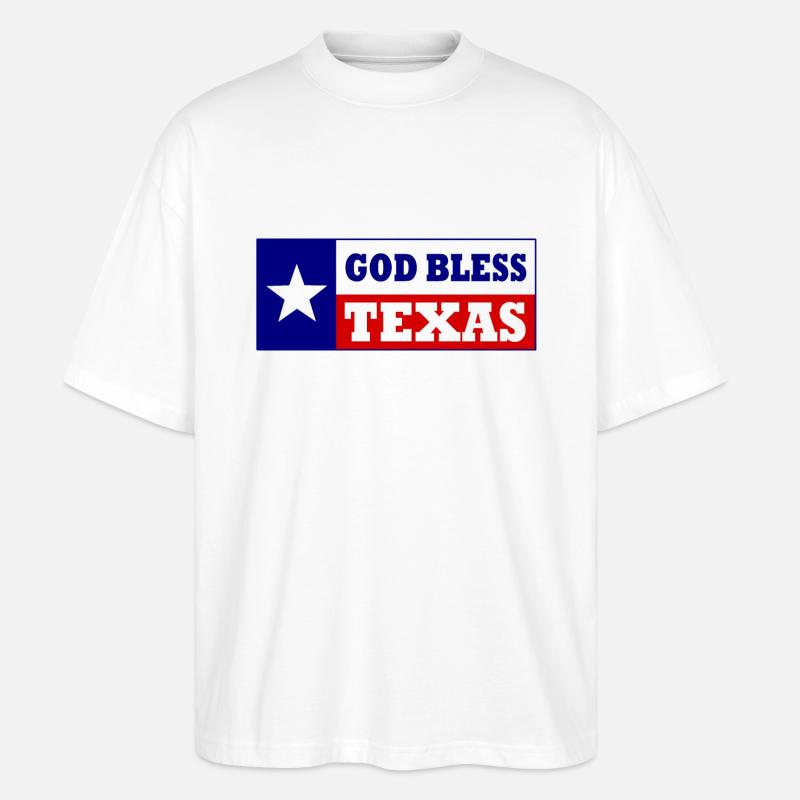 God bless texas - Stanley/Stella Oversized Unisex Bio T-Shirt Blaster 2.0 - Weiß
