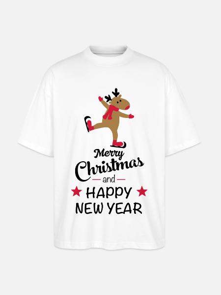 Noël drôle - T-shirt bio Blaster 2.0 coupe oversize Stanley/Stella Unisexe - blanc