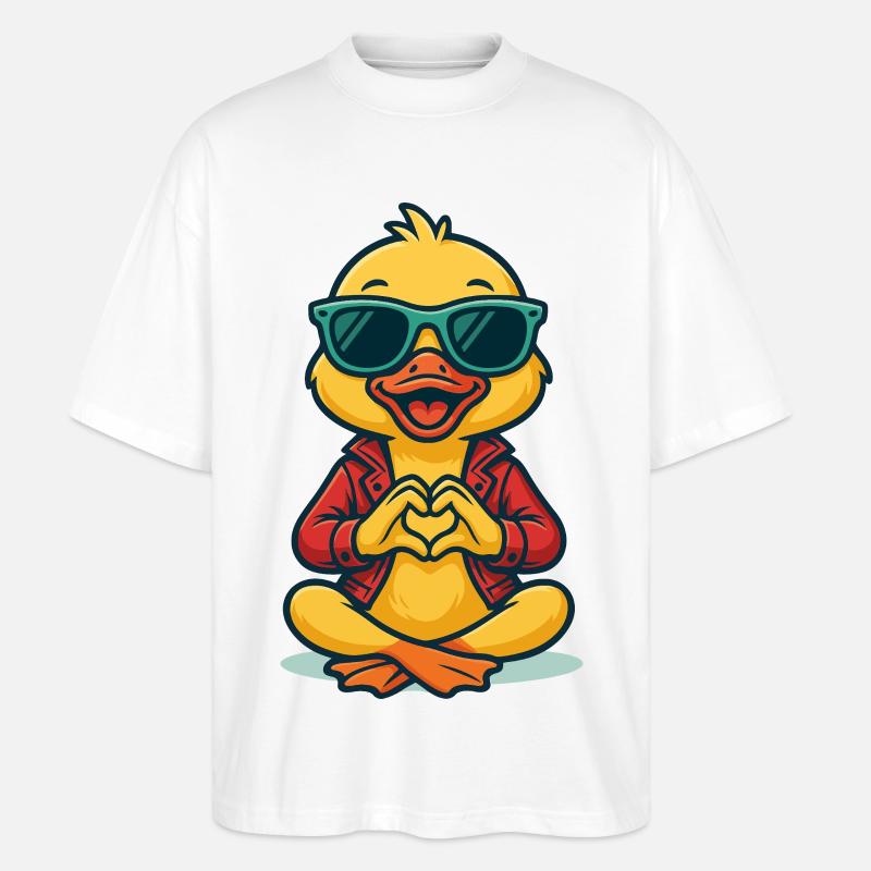 Battement de cœur de caneton - T-shirt bio Blaster 2.0 coupe oversize Stanley/Stella Unisexe - blanc