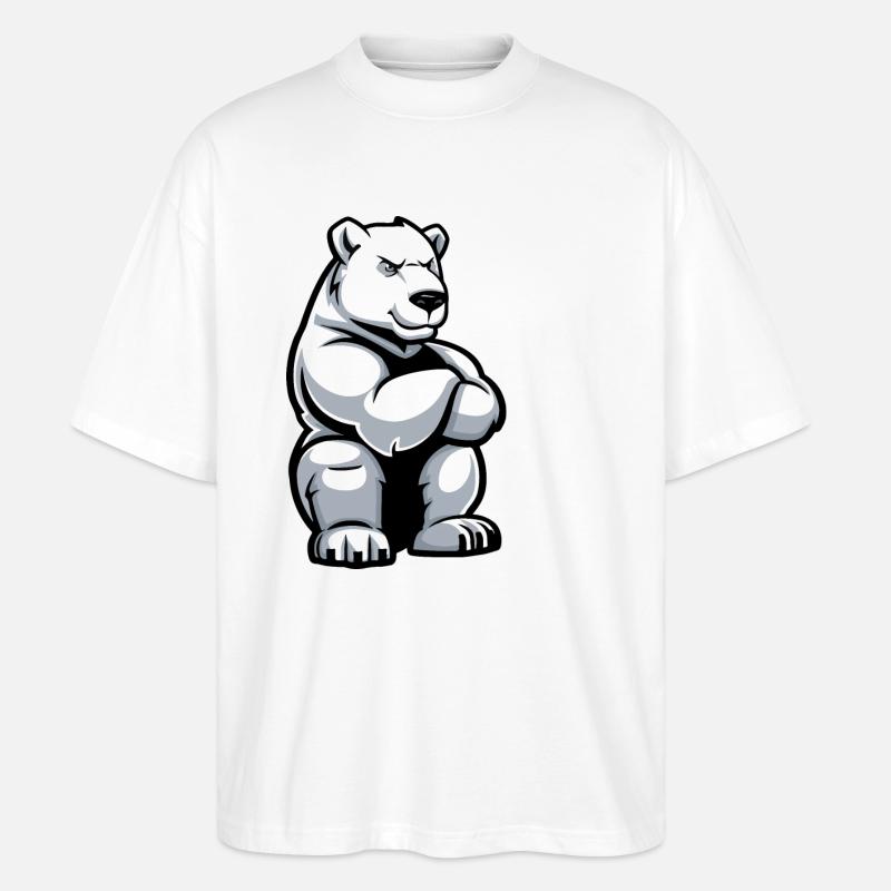 Eisbär Comic - Stanley/Stella Oversized Unisex Bio T-Shirt Blaster 2.0 - Weiß