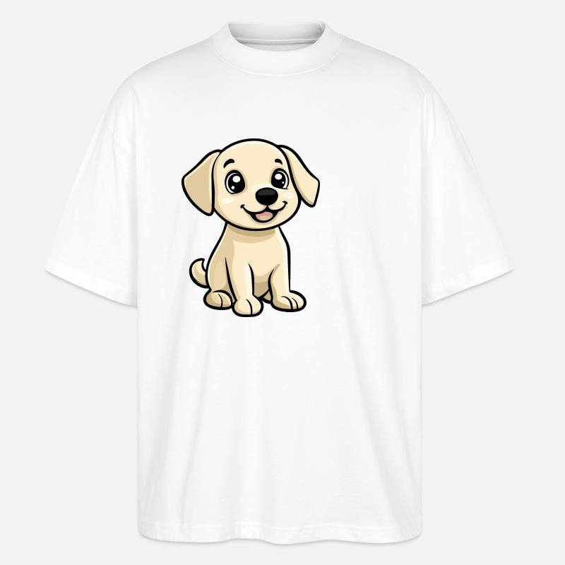 Labrador Dog Comic Cute - Stanley/Stella Oversized Unisex Organic T-shirt Blaster 2.0 - white