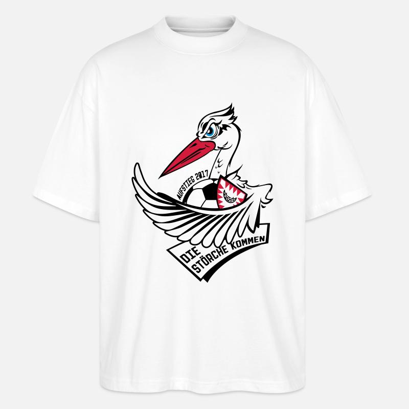 stork_mascot_white - Stanley/Stella Oversized Unisex Bio T-Shirt Blaster 2.0 - Weiß