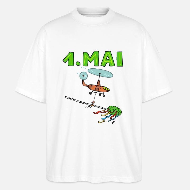 Erster Mai - Stanley/Stella Oversized Unisex Bio T-Shirt Blaster 2.0 - Weiß