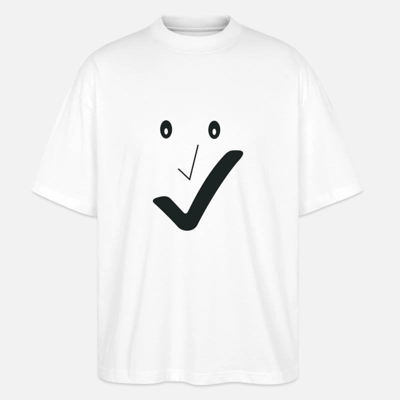 Feines Lächeln - Feines Gesicht 02. - Stanley/Stella Oversized Unisex Bio T-Shirt Blaster 2.0 - Weiß