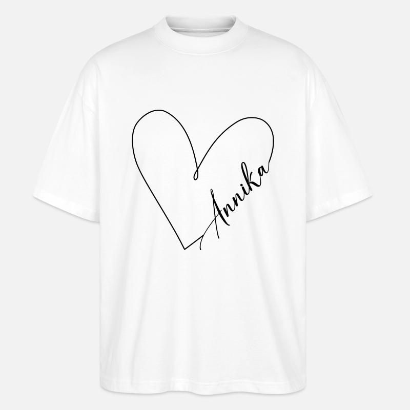 Annika Nom Ligne de coeur - T-shirt bio Blaster 2.0 coupe oversize Stanley/Stella Unisexe - blanc