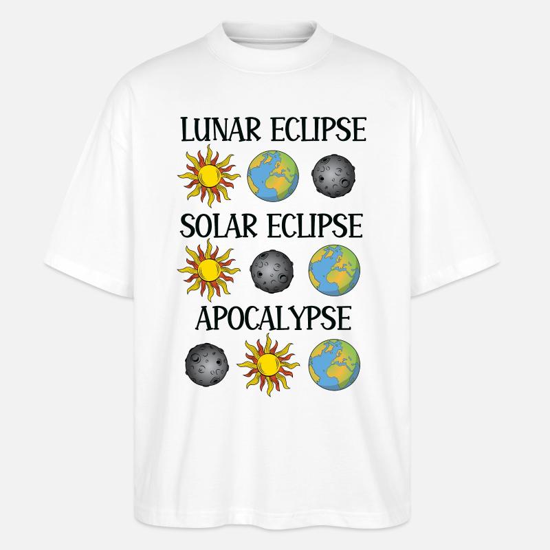 Lunar Eclipse Solar Eclipse Apocalypse - Stanley/Stella Oversized Unisex Organic T-shirt Blaster 2.0 - white