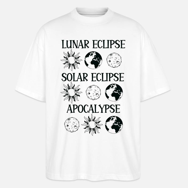 Lunar Eclipse Solar Eclipse Apocalypse - Stanley/Stella Oversized Unisex Organic T-shirt Blaster 2.0 - white