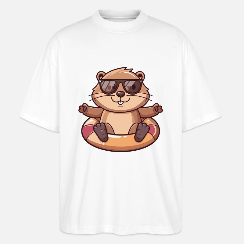 Castor Bande dessinée Cool - T-shirt bio Blaster 2.0 coupe oversize Stanley/Stella Unisexe - blanc