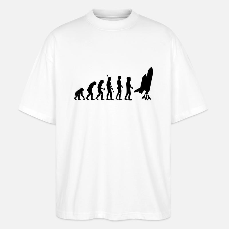evolution_astronaut_g1 - Stanley/Stella Oversized Unisex Bio T-Shirt Blaster 2.0 - Weiß