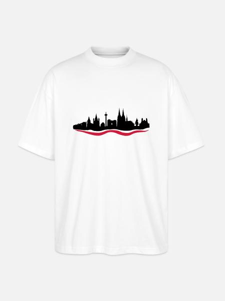 Koeln Skyline - Stanley/Stella Oversized Unisex Bio T-Shirt Blaster 2.0 - Weiß