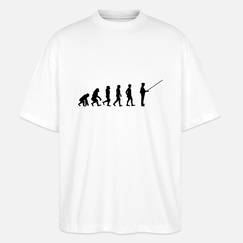 Evolution angler - Stanley/Stella Oversized Unisex Organic T-shirt Blaster 2.0 - white