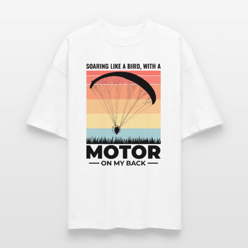 Paramotor Pilot Paramotoring Powered Paraglider Stanley/Stella Oversized Unisex Organic T-shirt Blaster 2.0